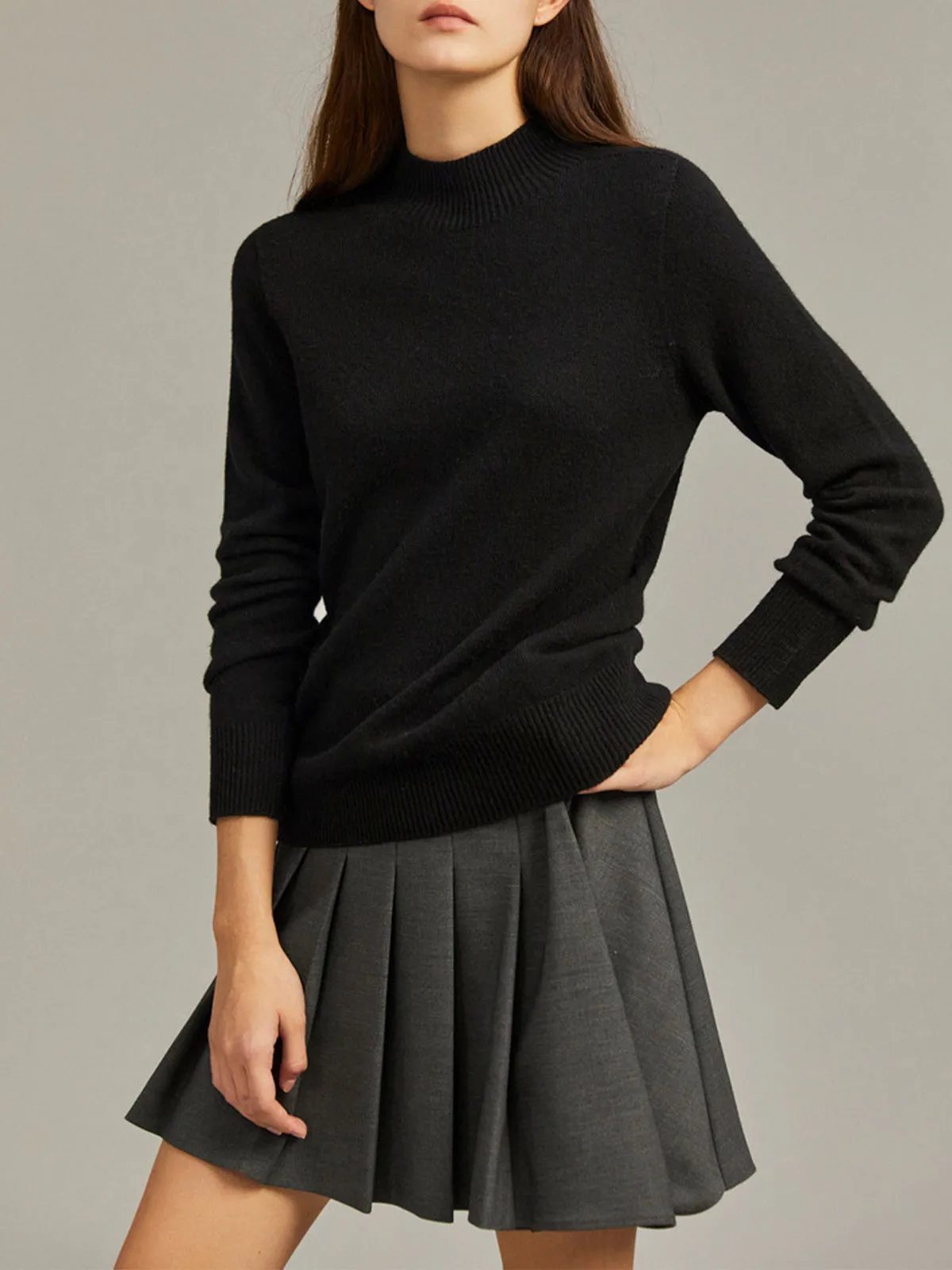 100% Merino Wool Mock Neck Sweater