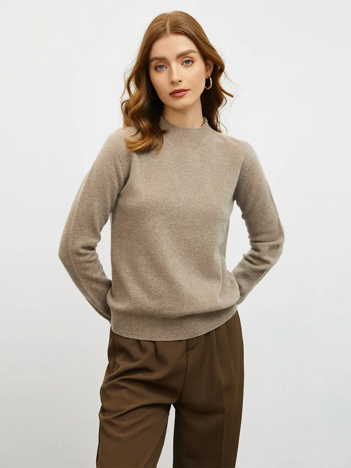 100% Merino Wool Mock Neck Sweater