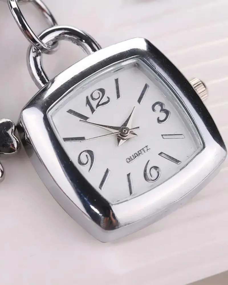 1pc Floral Love Letter Pattern Tassel Design Bangle Quartz Watch