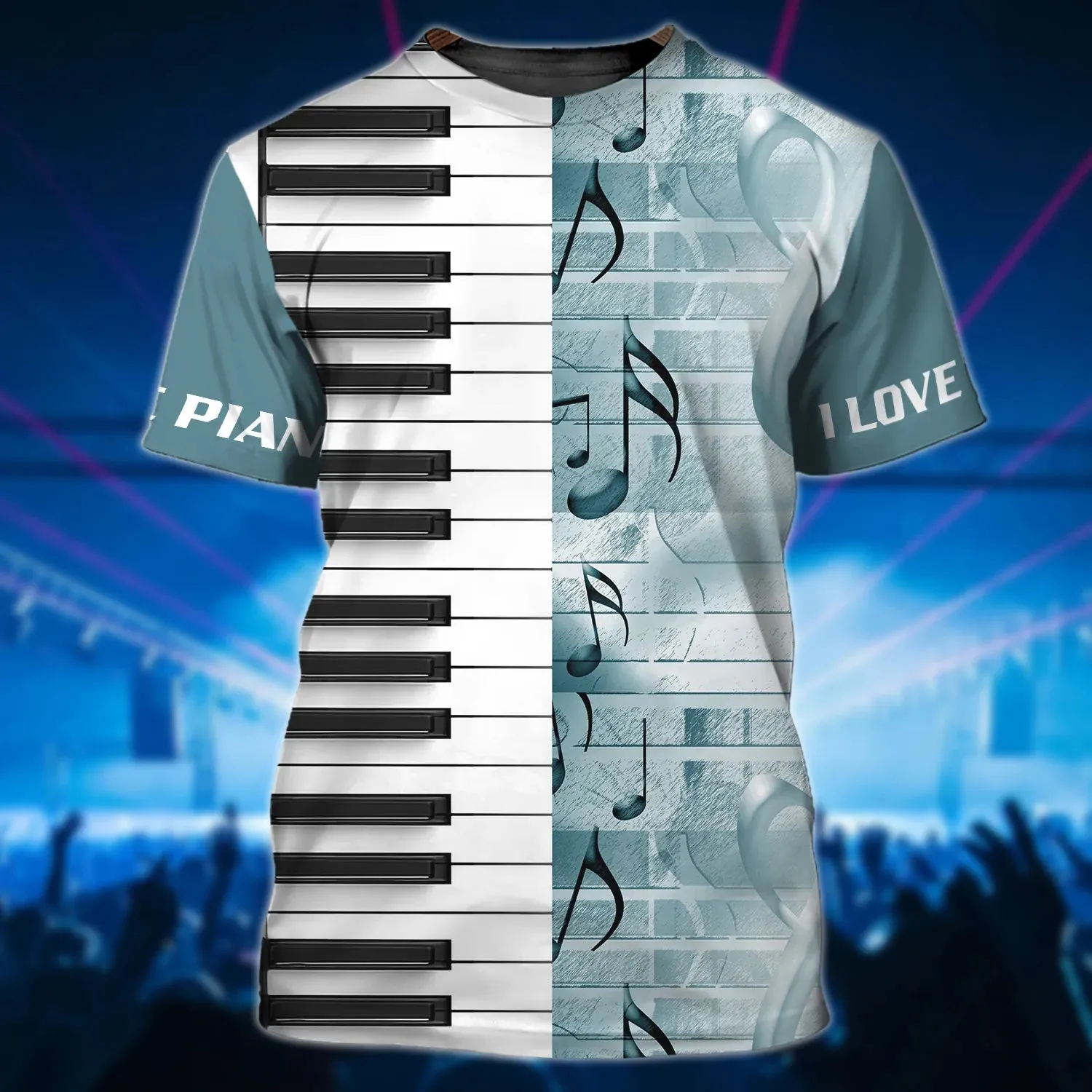 3D All Over Print Piano T Shirt, I Love Piano 3D Hoodie Shirts, Gift For Guitar Men Woman