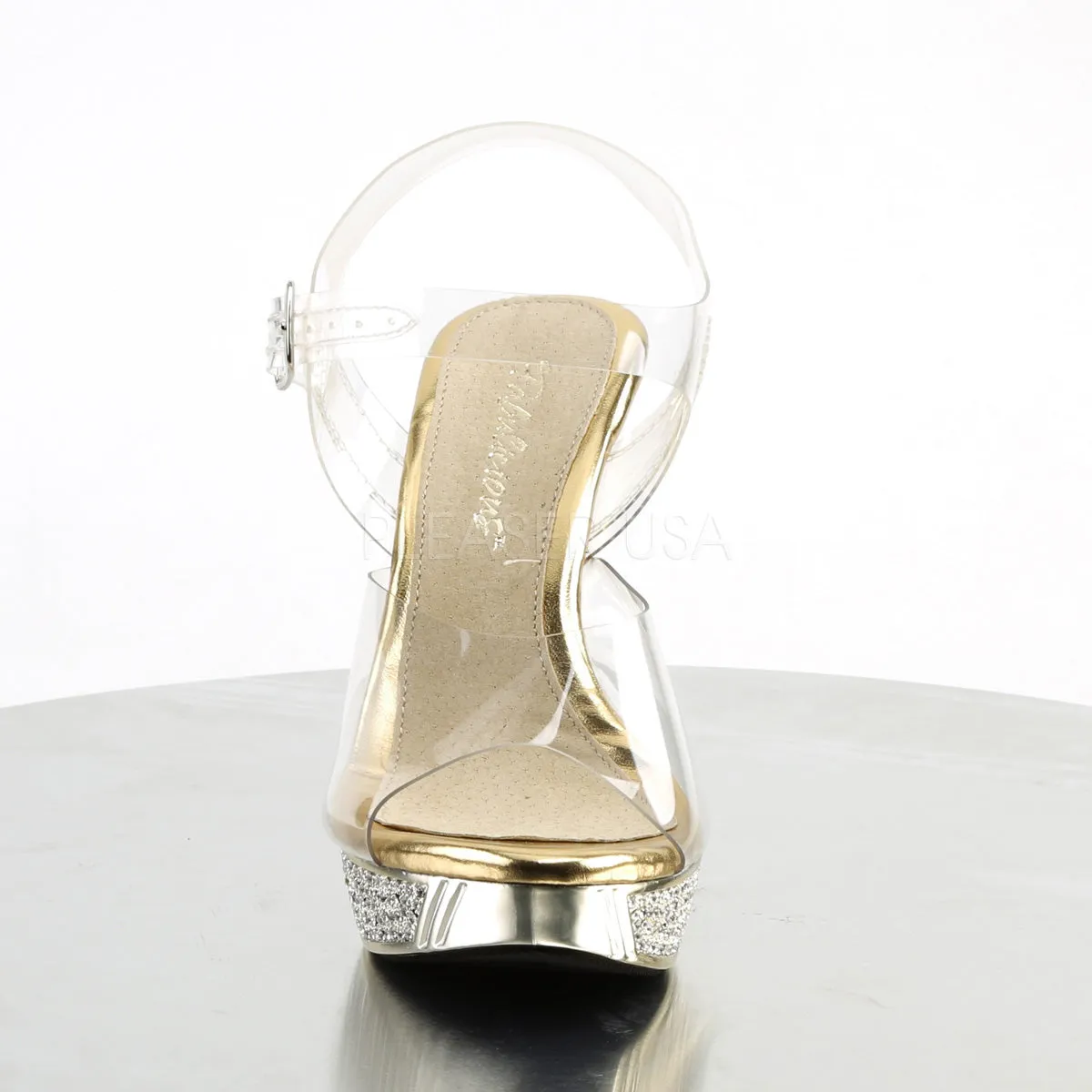 4 Inch Heel ELEGANT-408 Gold Chrome