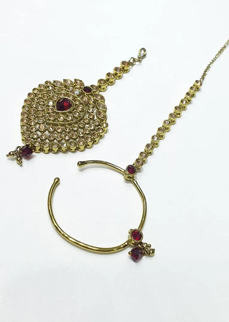 4640 Necklace Set Maroon