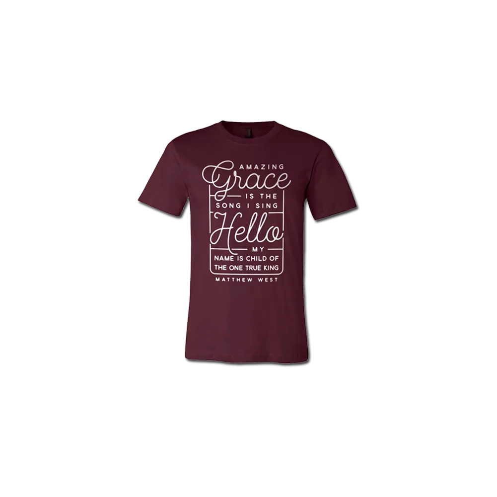 Amazing Grace Maroon Youth Tee