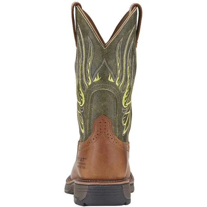 Ariat Men's WorkHog Mesteno 11" Comp Toe WP Western Work Boot- Rust - 10015400