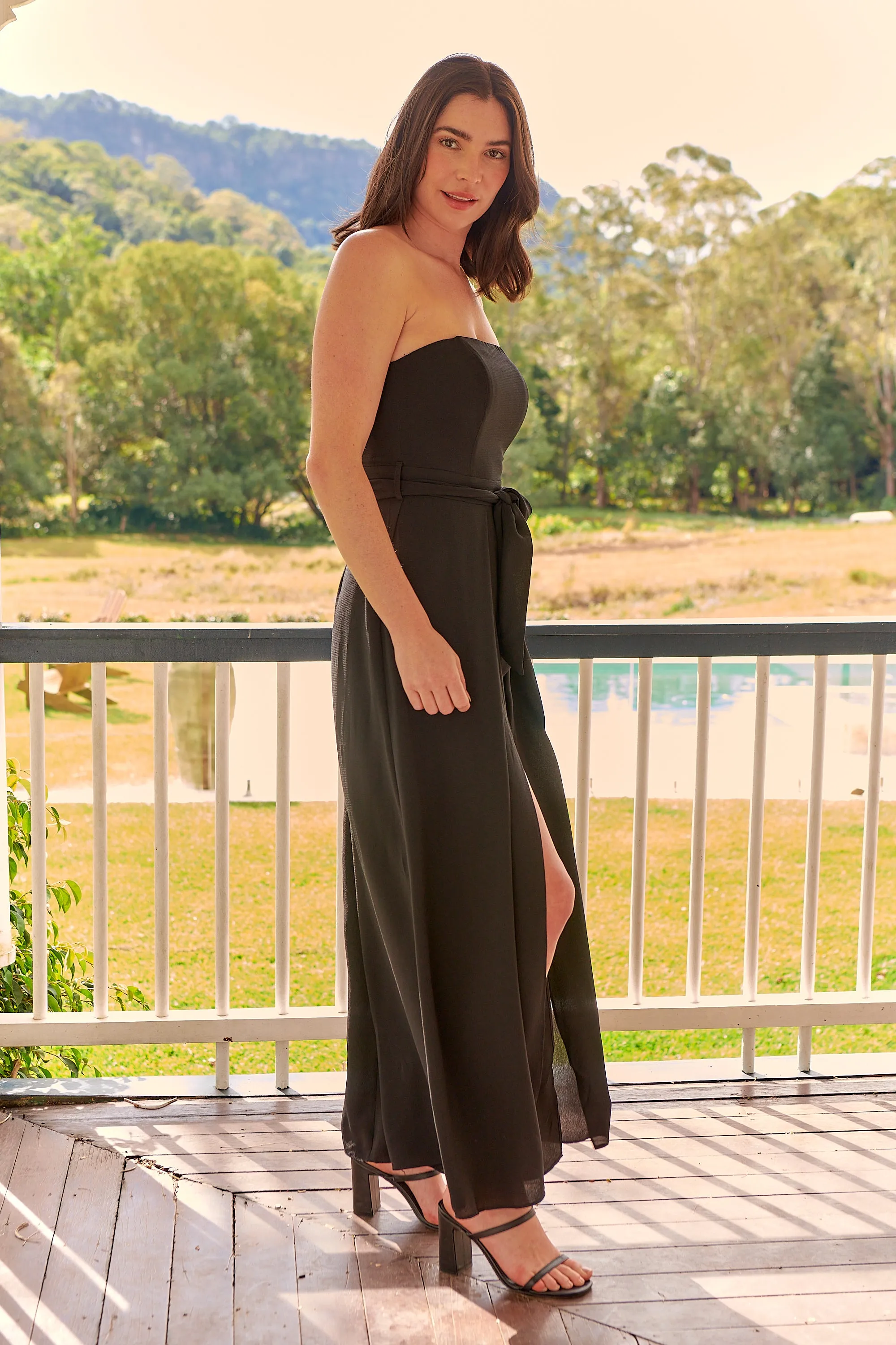 Arlet Strapless Black Strapless Jumpsuit