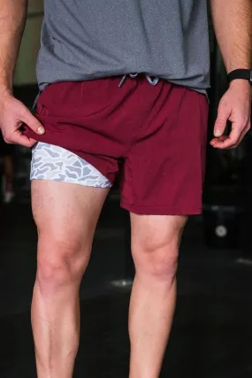 Athletic Short - Maroon - Burlebo