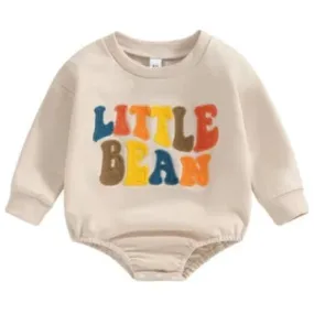 Autumn Baby Chenille Letters Romper: Little Bean - Fall