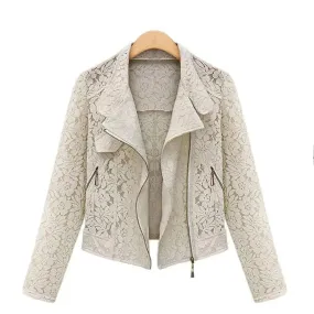 Autumn Lace Biker Jacket: High-Quality