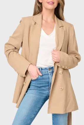 Belted Linen Blazer