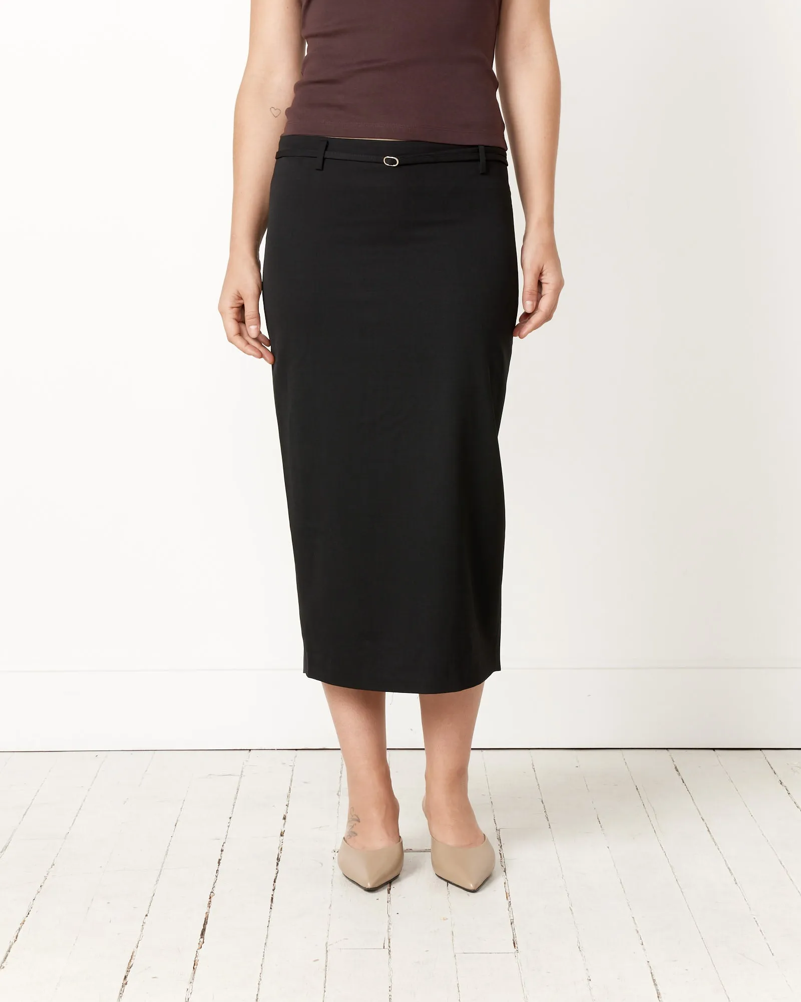 Belted Pencil Skirt