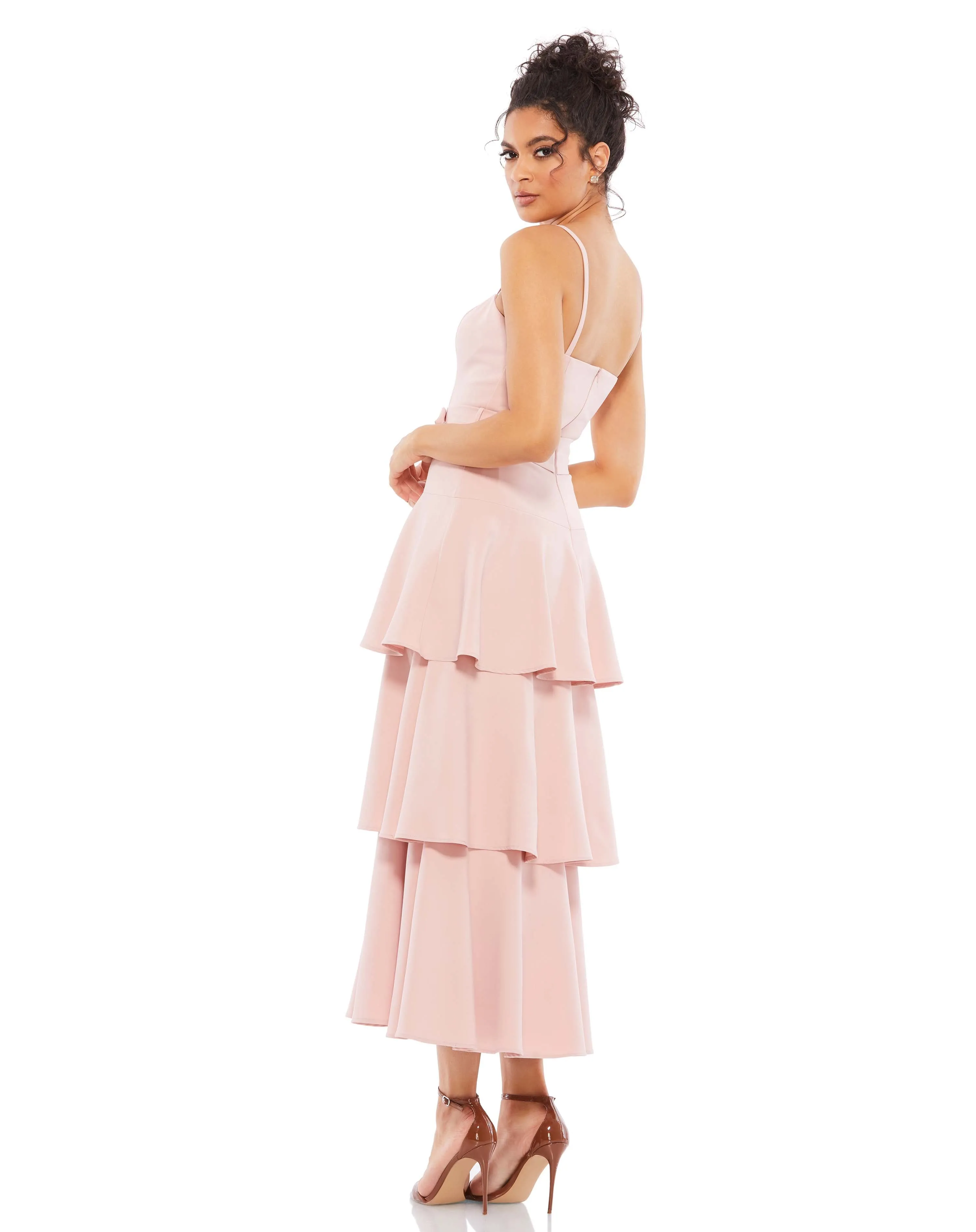 Belted Tiered Ruffle Sleeveless Midi Dress - FINAL SALE