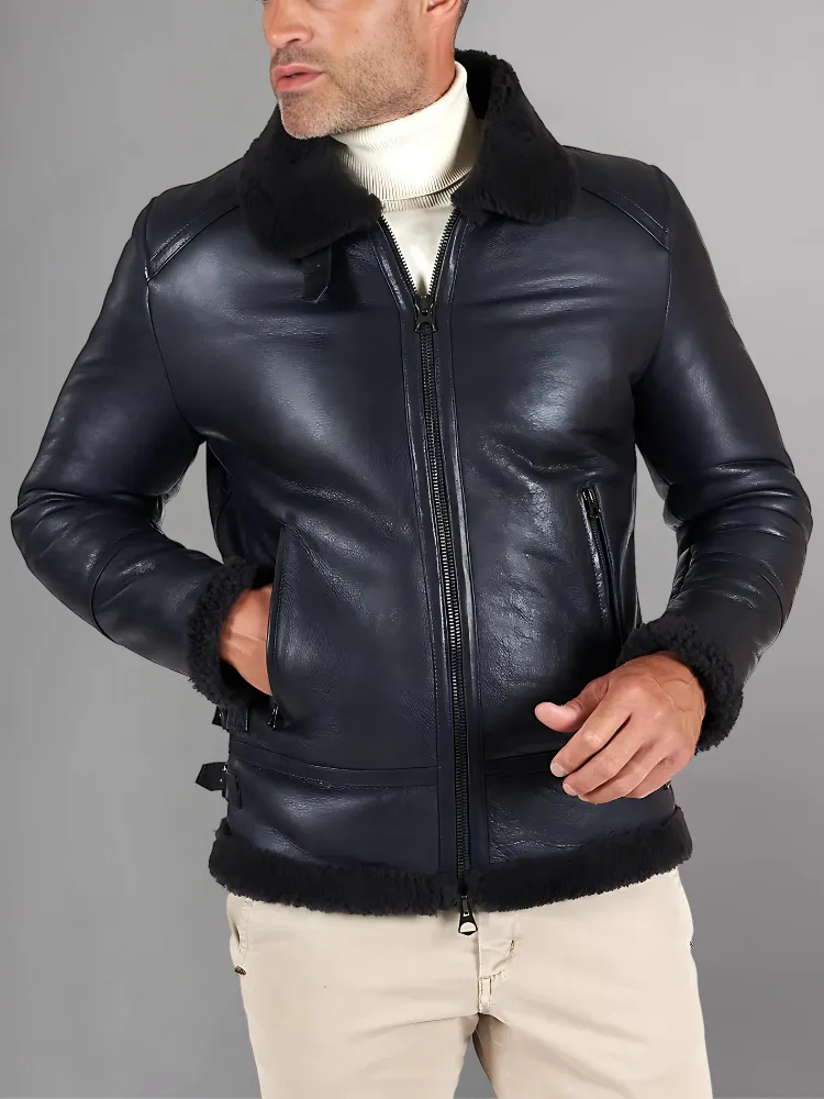 Best Leather Shearling Jacket Black