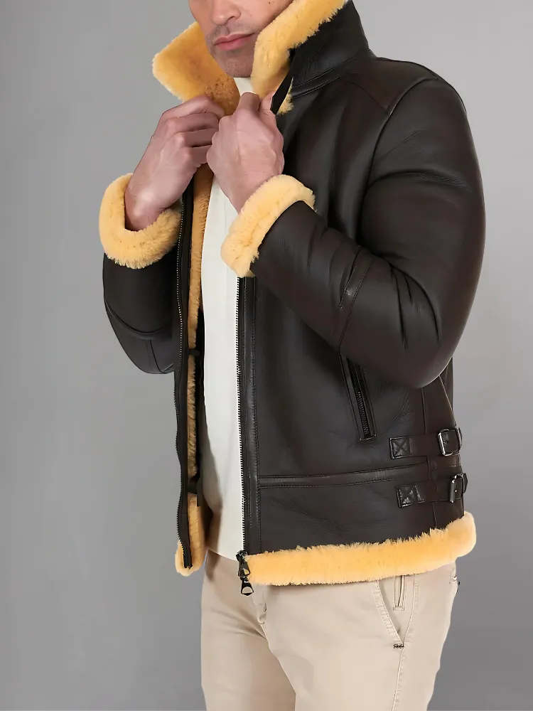 Best Leather Shearling Jacket Black