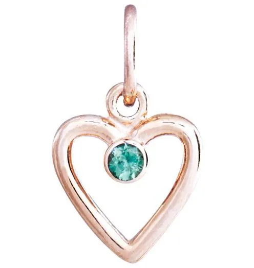 Birthstone Heart Charm With Alexandrite