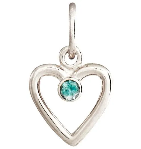 Birthstone Heart Charm With Alexandrite