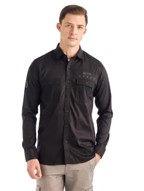 Black Solid Urban Shirt