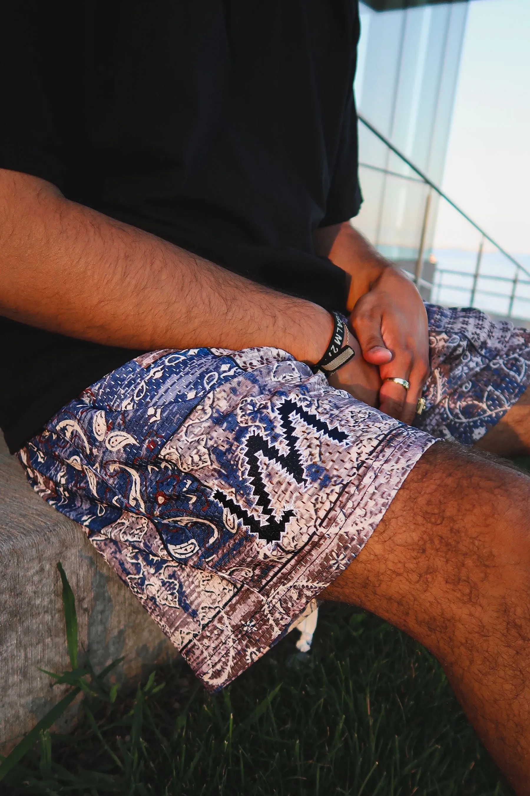 Blue Paisley Shorts