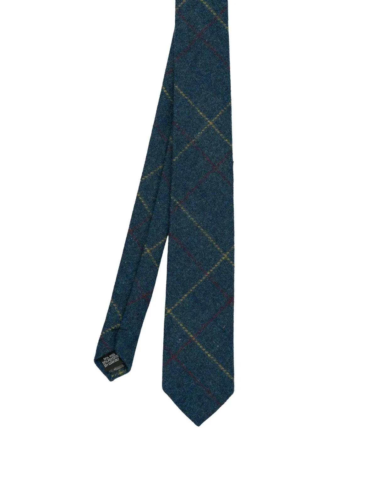 Blue Wool Tweed Check Vintage Country Tie