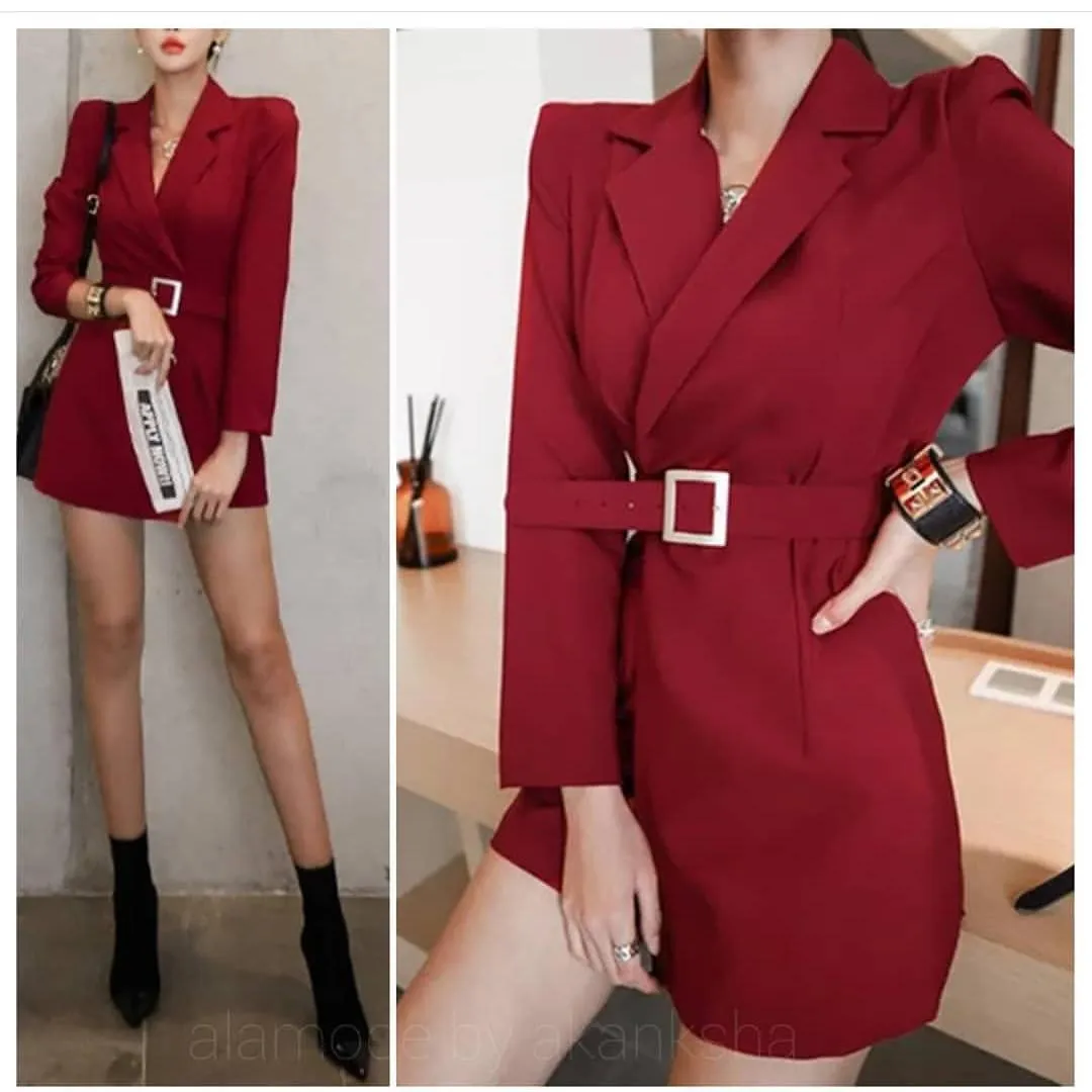 Bossbabe Belted Romper