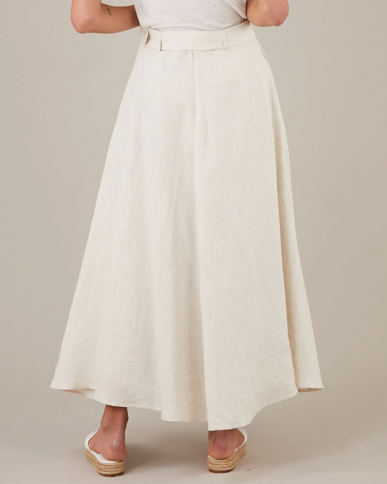 Bridgette Linen Maxi Skirt - Natural