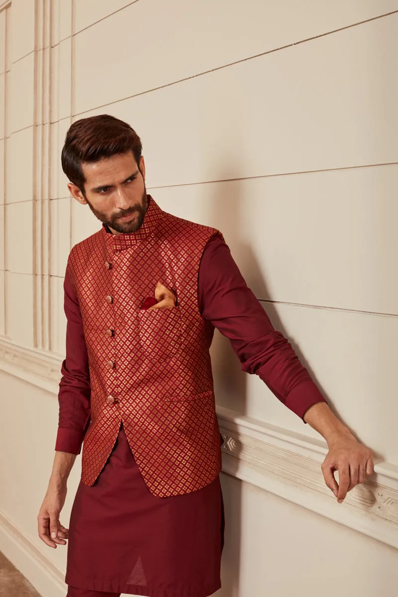 Brocade Bundi With Kurta Chudidar