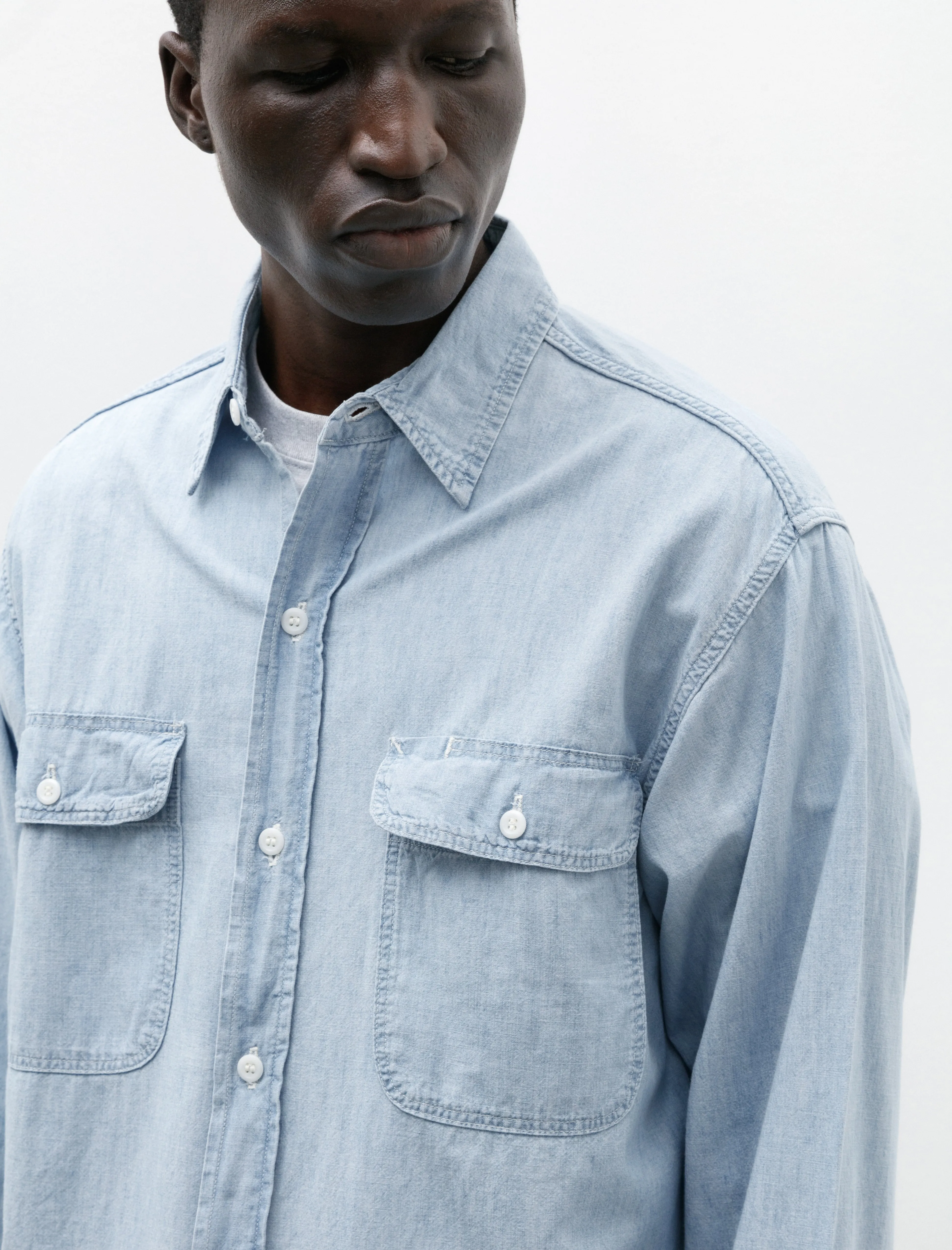 Chambray Work Shirt Chambray Bleached