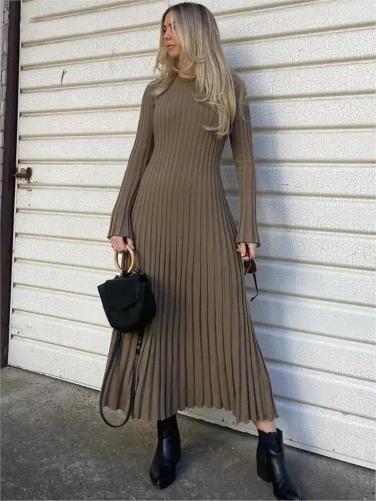 Chic Ribbed Knit Dress - Upgrade Your Winter Style