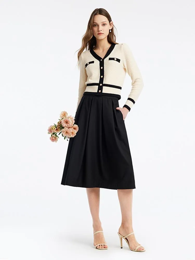 Classic Jacquard Cardigan And Skirt Two-Piece Set