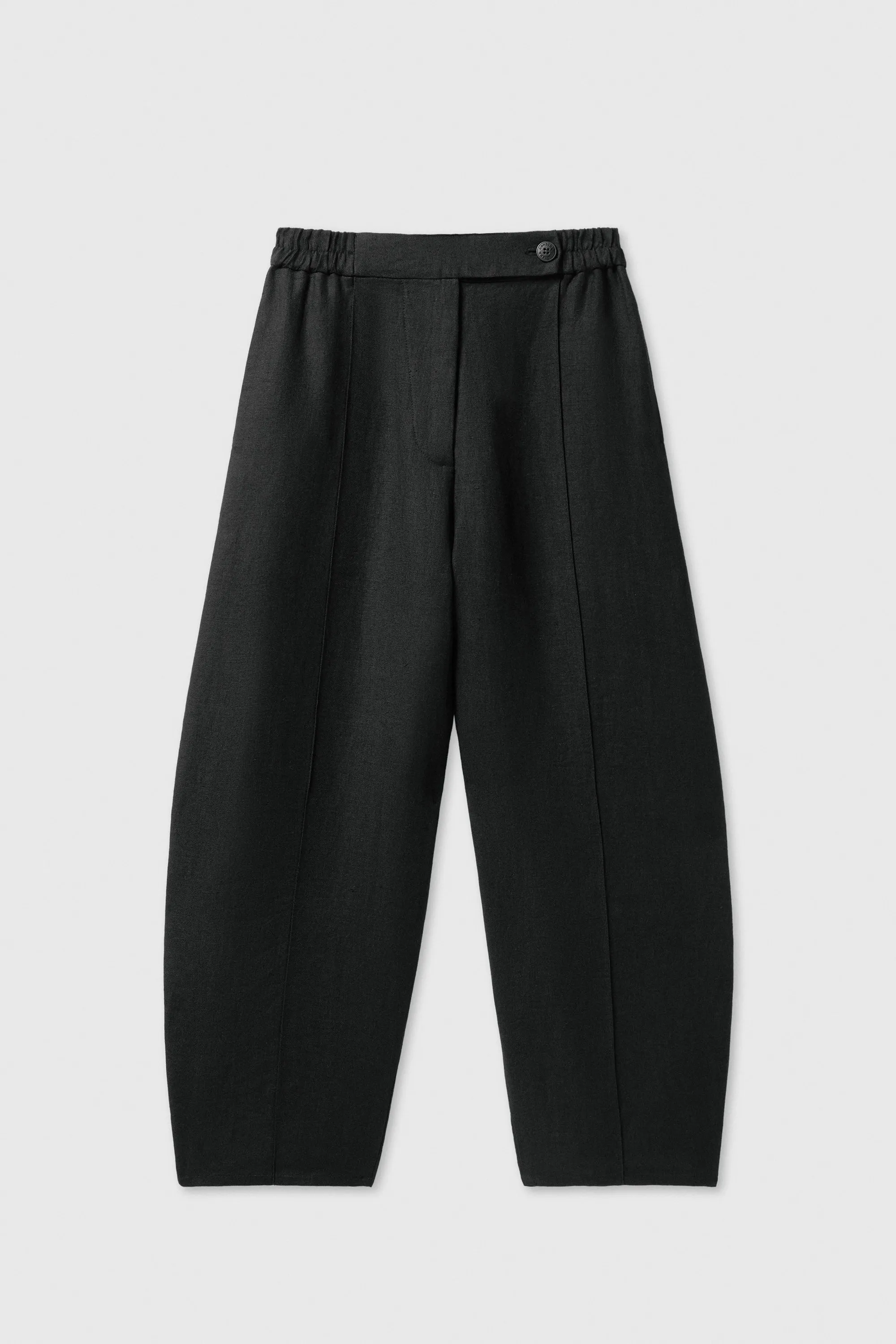 Cordera - Linen Curved Pants - Black