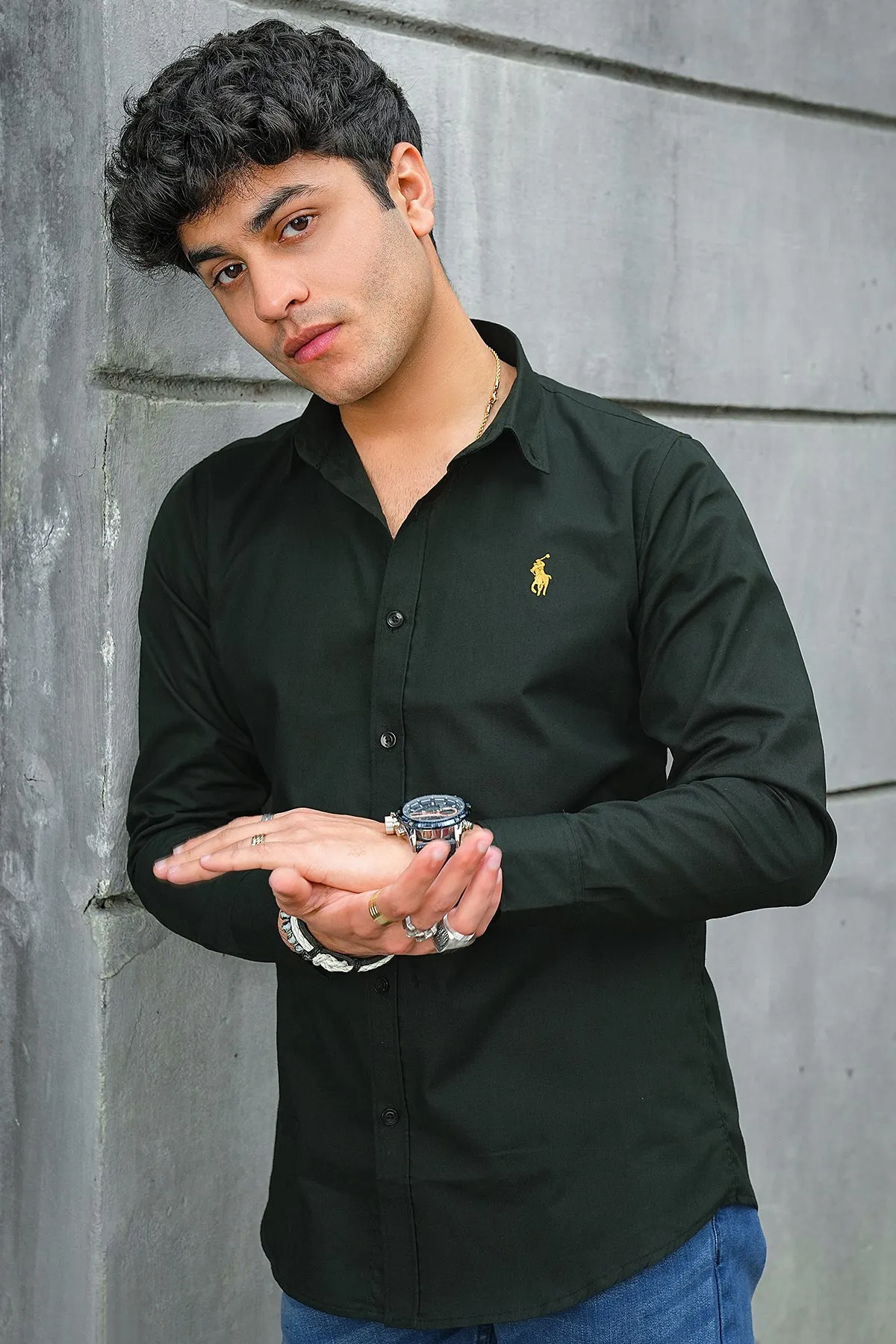 Dark Green Casual Shirt