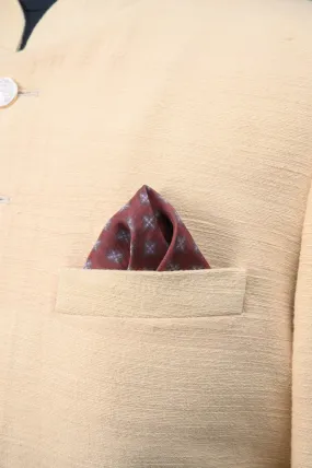 Deep Maroon Digitally Printed Pocket Square