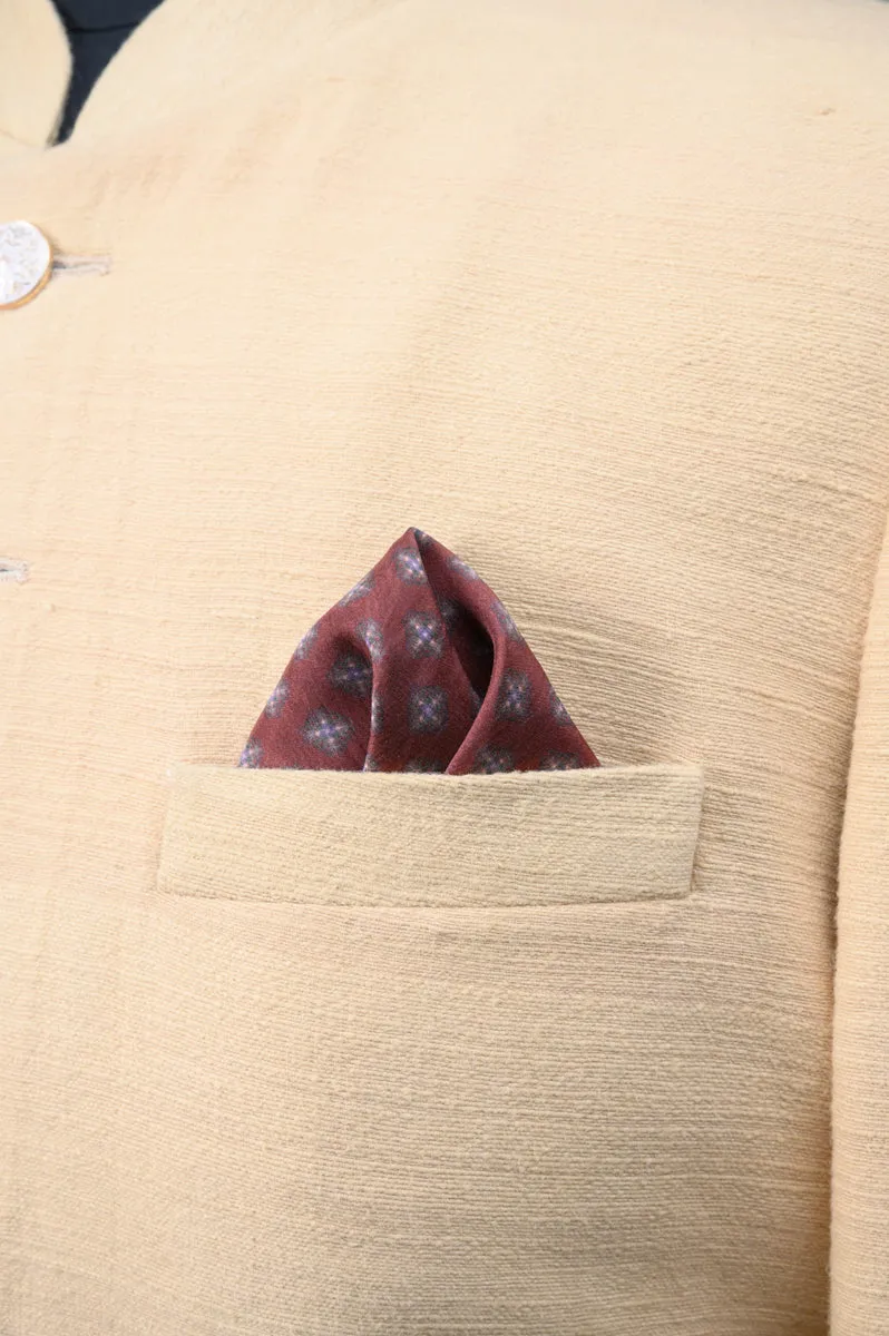 Deep Maroon Digitally Printed Pocket Square