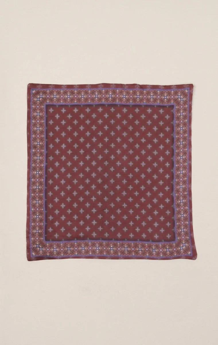 Deep Maroon Digitally Printed Pocket Square