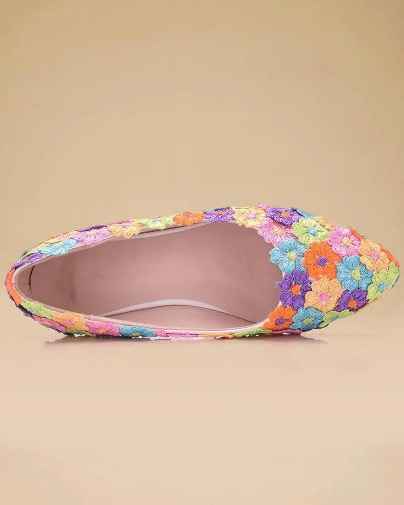 Elegant Lace Flower Flats