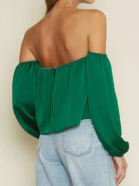 Emerald Cold Shoulder Top