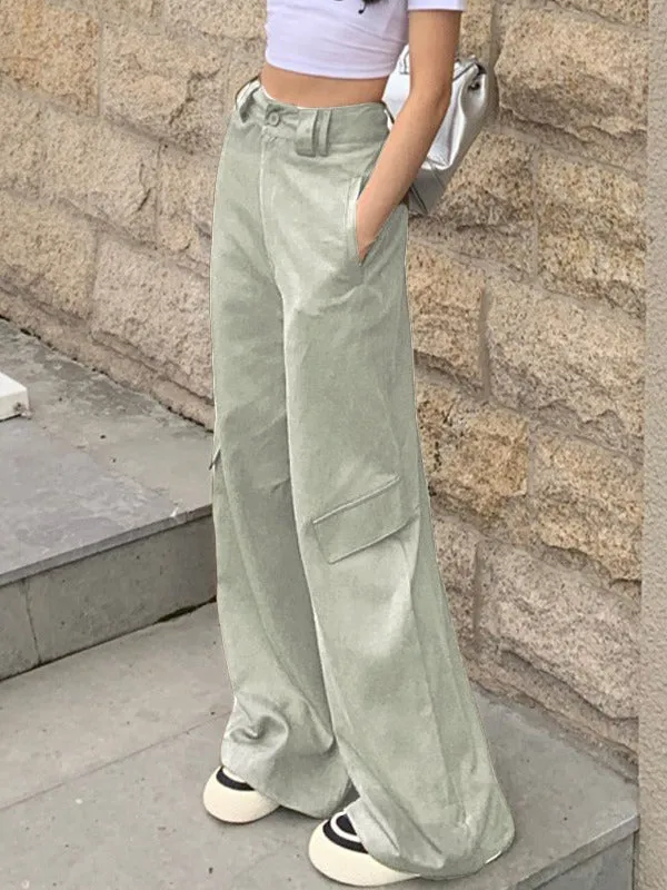 Flap Pocket Baggy Wide leg Pants