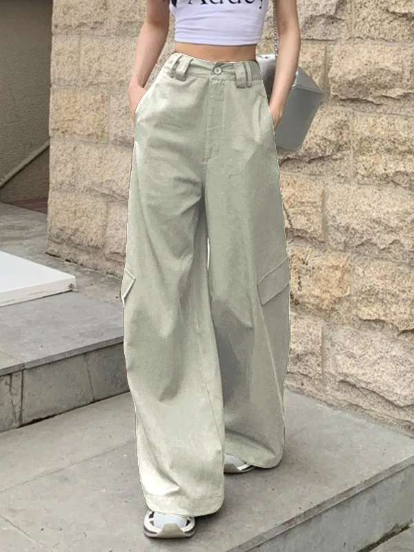 Flap Pocket Baggy Wide leg Pants