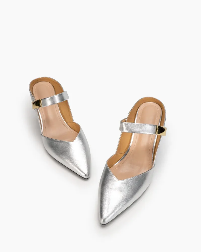 French Retro Elegant Pointed Toe Stiletto Sandals