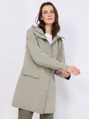 High Collar Hooded Rain Jacket