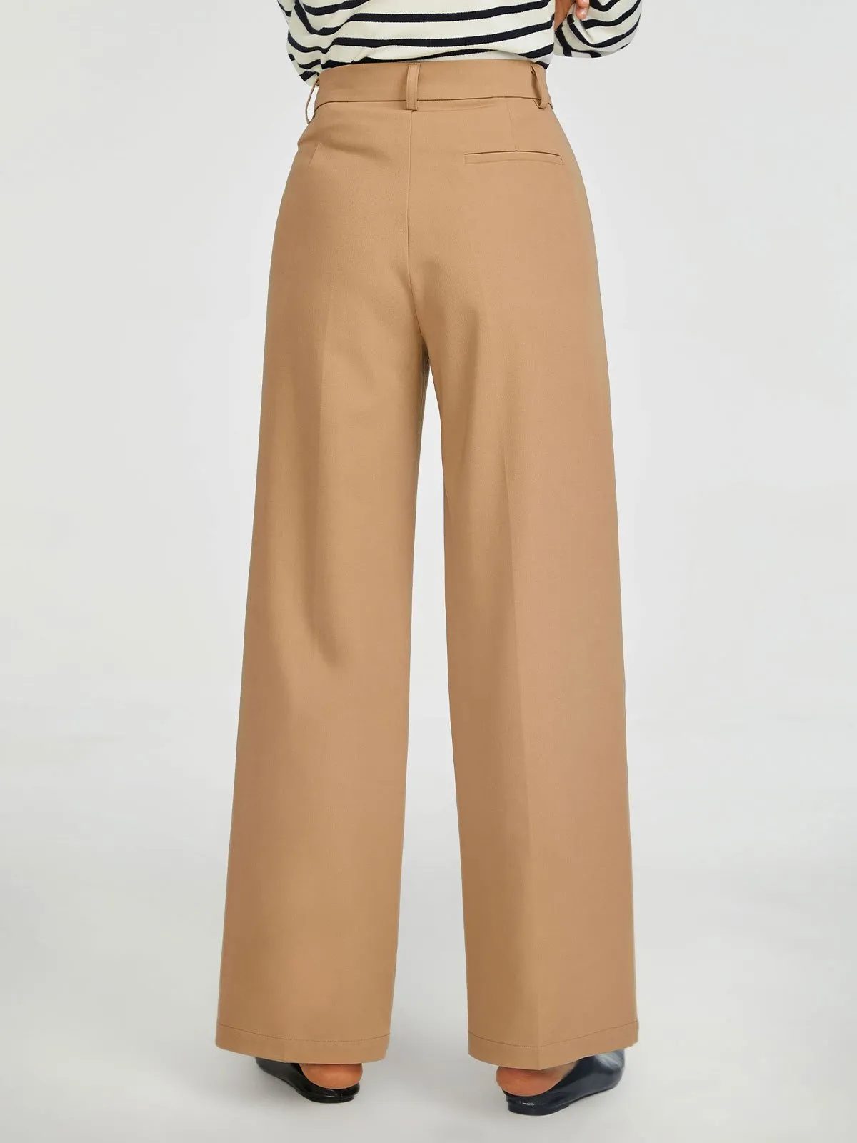 High Waisted Pleated Wide Leg Pant