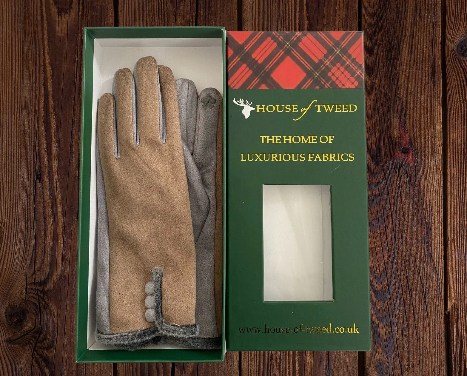 House Of Tweed Ladies Faux Suede Soft Gloves One Size