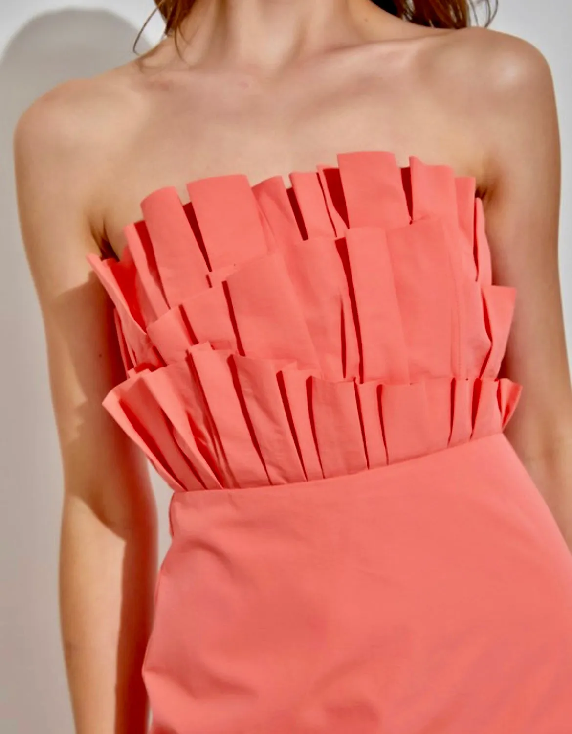 Jenna strapless coral dress