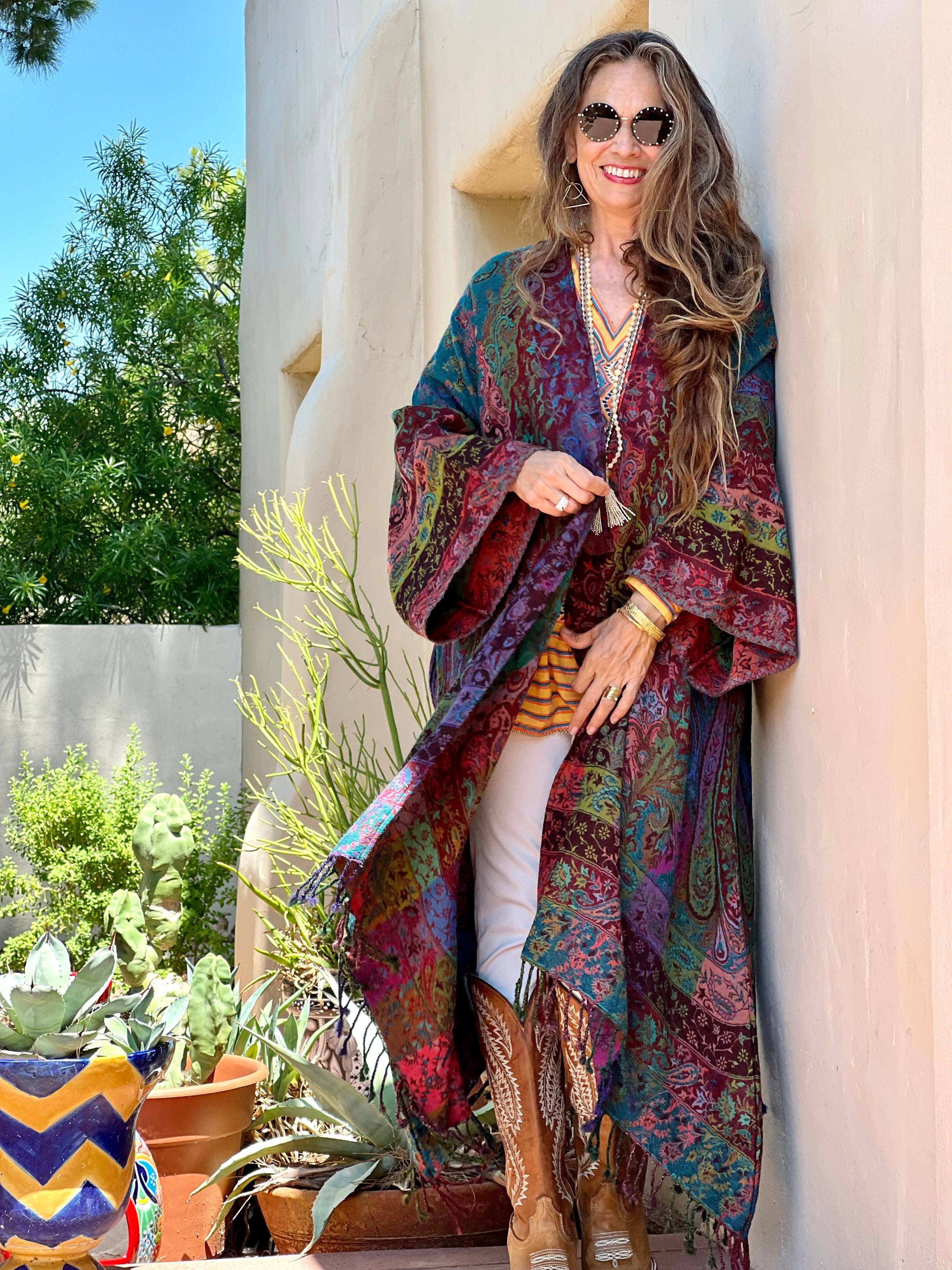 Joseph's Multicolour Boiled Wool Kimono Coat