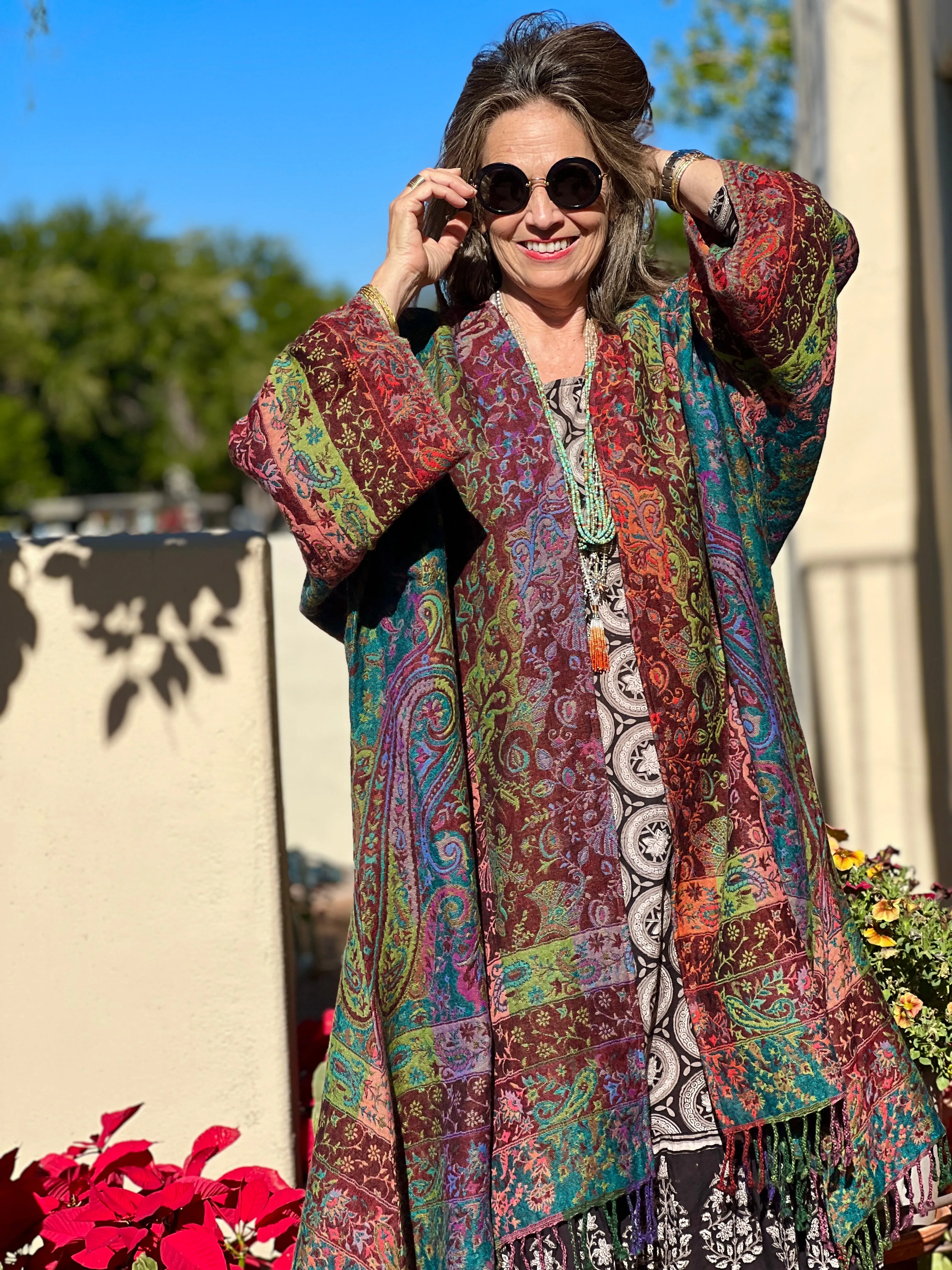 Joseph's Multicolour Boiled Wool Kimono Coat