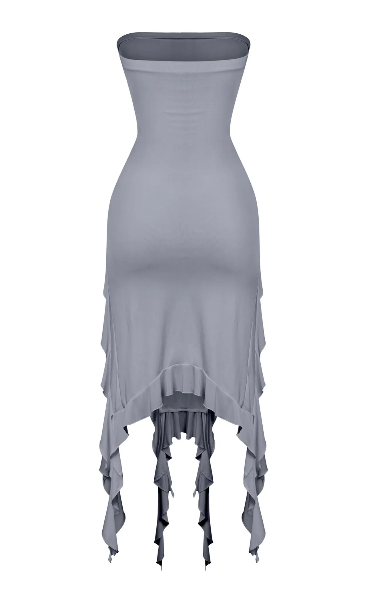 Kylie Strapless Mini Ruffled Asymmetrical Dress