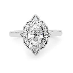 Lacework Oval Diamond Ring