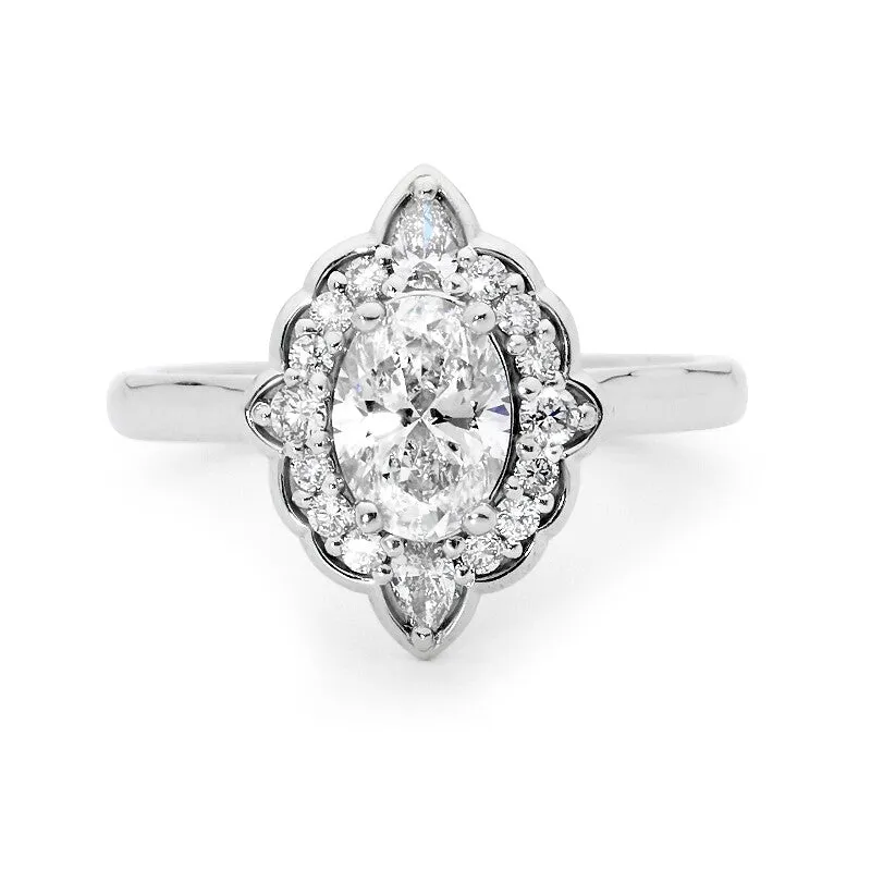 Lacework Oval Diamond Ring