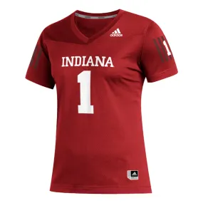 Ladies Indiana Hoosiers Adidas #1 Football Crimson Jersey