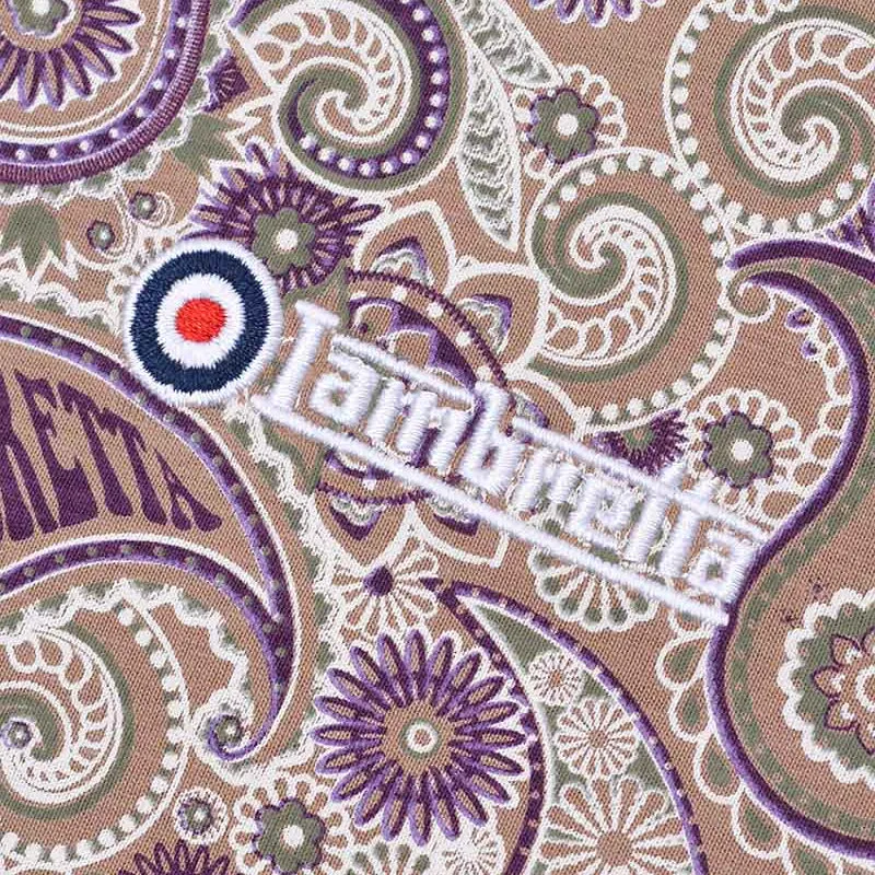 Lambretta Paisley Polo Shirt Tan