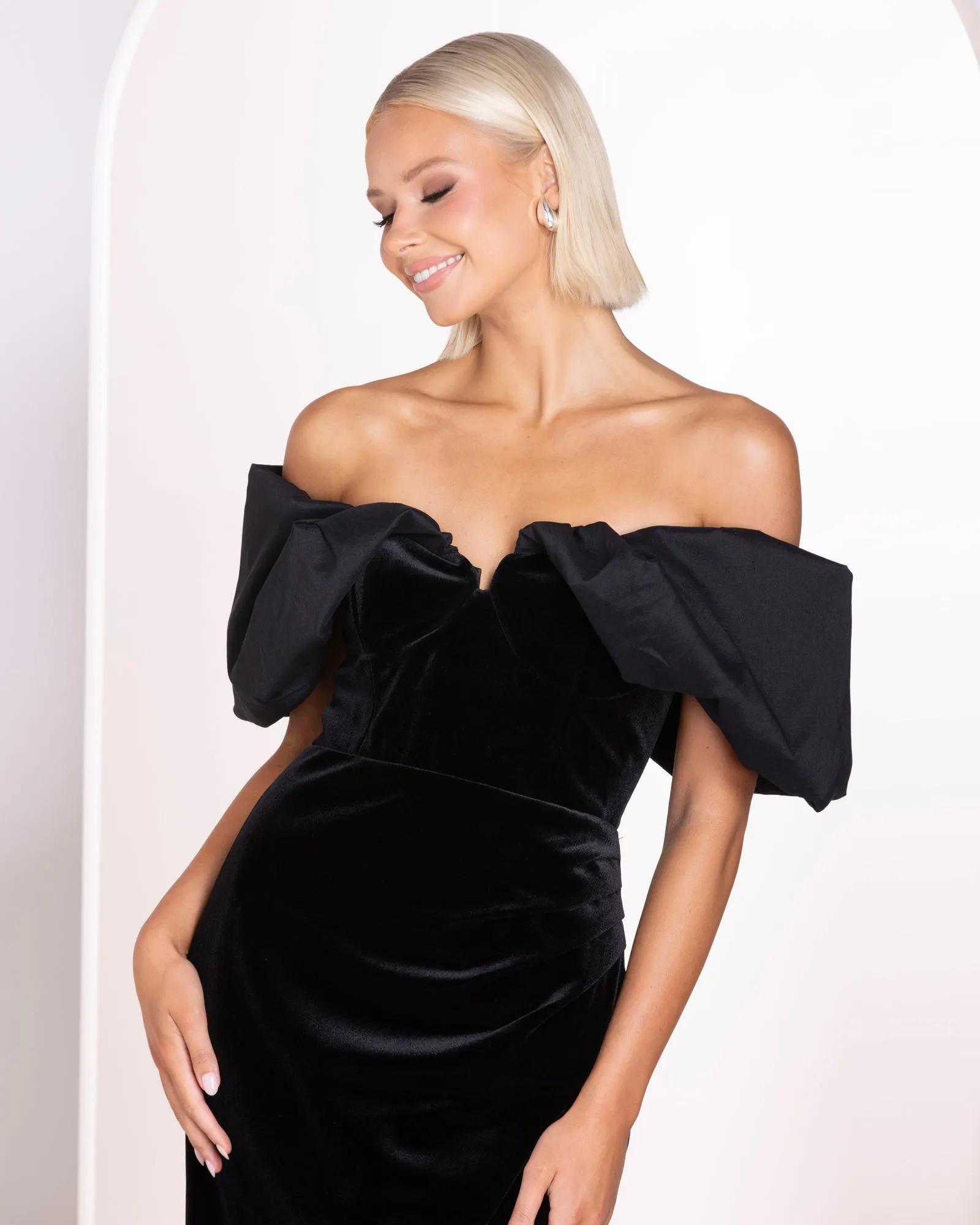 Liya Off-shoulder Midi Dress